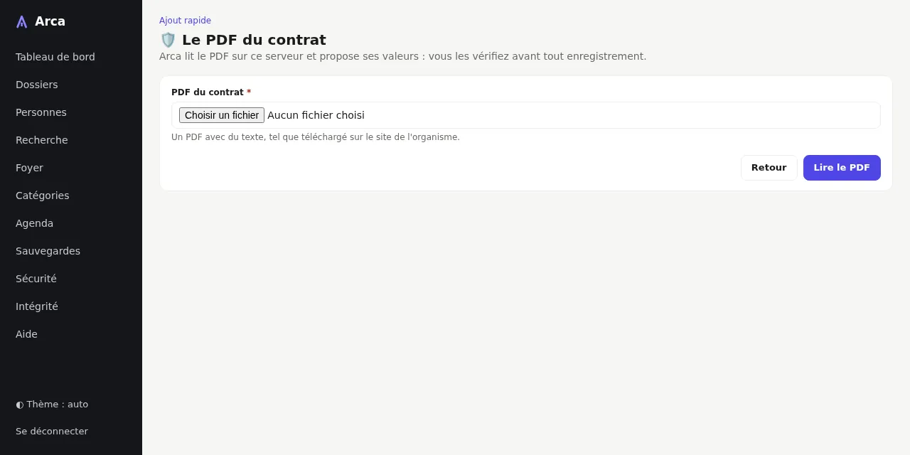 Ajout rapide : le PDF du contrat
