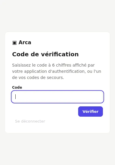 Page du code de vérification