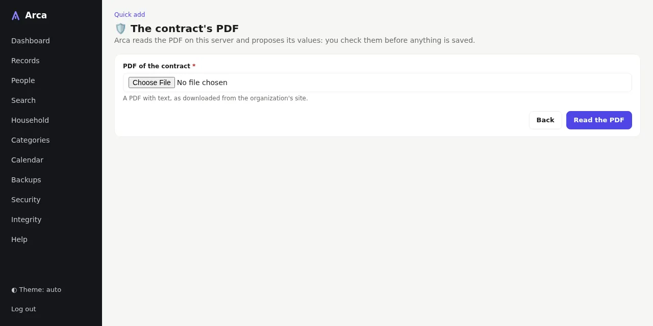 Quick add: the contract's PDF