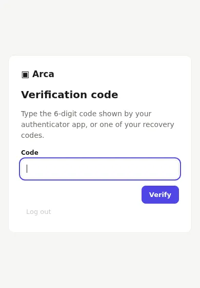 Verification code page